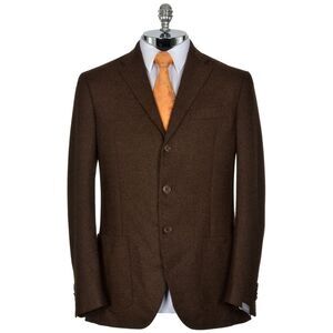 Cantarelli Mens Slim Virgin Wool Sport Coat 42 Long Brown Made In Italy